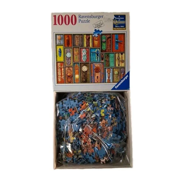 Jigsaw Puzzle Ravensburger 1000 Pieces 'ANTIQUE DOORKNOBS' #823581 - Picture 3 of 3